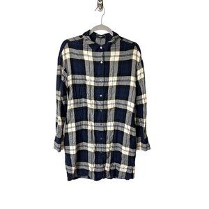 Theory plaid shirt dress with‎ pockets women’s small